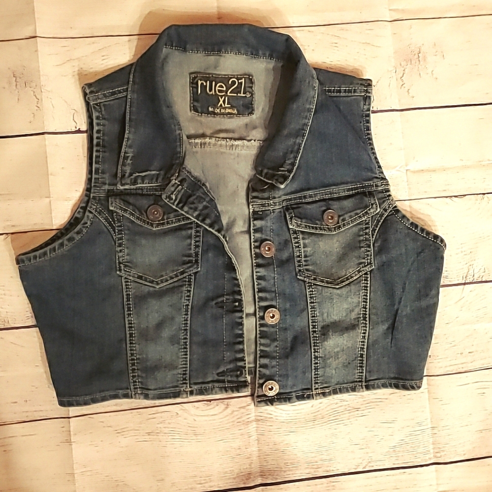 Rue 21 Jean Jacket Vest